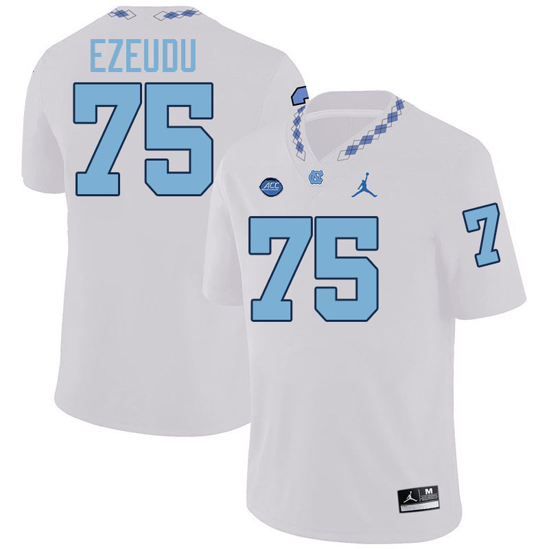 Joshua Ezeudu UNC Jerseys,North Carolina Tar Heels #75 Joshua Ezeudu Football Jerseys-White